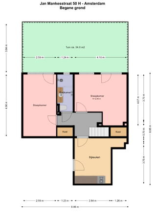 Floorplan - Jan Mankesstraat 50H, 1061 SW Amsterdam